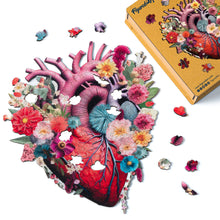 Laden Sie das Bild in den Galerie-Viewer, Holzpuzzle Erwachsene - Florale Herz-Anatomie