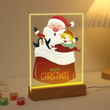 Laden Sie das Bild in den Galerie-Viewer, LED Präsentationssockel aus Holz Malen nach Zahlen 15x20 cm - Weihnachtsmann 02