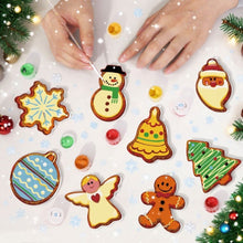 Laden Sie das Bild in den Galerie-Viewer, Malen nach Zahlen Weihnachtsdekoration – Schneemann, Engel und Weihnachtsbaum