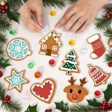 Laden Sie das Bild in den Galerie-Viewer, Malen nach Zahlen Weihnachtsdekoration – Herz, Stern, Strumpf und Rentier