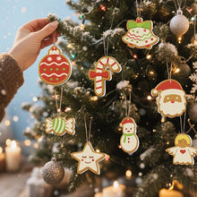Laden Sie das Bild in den Galerie-Viewer, Malen nach Zahlen Weihnachtsdekoration – Glocke, Engel und Zuckerstange