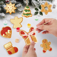 Laden Sie das Bild in den Galerie-Viewer, Malen nach Zahlen Weihnachtsdekoration – Stern, Weihnachtsbaum, Geschenk und Weihnachtsplätzchen