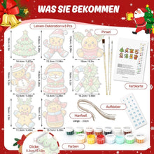 Laden Sie das Bild in den Galerie-Viewer, Malen nach Zahlen Weihnachtsdekoration - Kit Stechpalmenkranz