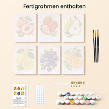 Laden Sie das Bild in den Galerie-Viewer, Mini Malen nach Zahlen 15x20 cm (6 Stück) - Gartenfrüchte