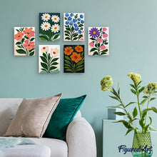Laden Sie das Bild in den Galerie-Viewer, Mini Malen nach Zahlen 15x20 cm (6 Stück) - Blumen Grafiken