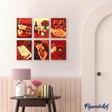 Laden Sie das Bild in den Galerie-Viewer, Mini Malen nach Zahlen 15x20 cm (6 Stück) - Romantik und Liebe