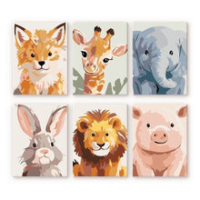 Laden Sie das Bild in den Galerie-Viewer, Mini Malen nach Zahlen 15x20 cm (6 Stück) - Wildtierportraits 2 Figured'Art