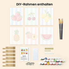 Laden Sie das Bild in den Galerie-Viewer, Mini Malen nach Zahlen 15x20 cm (6 Stück) - Sonniges Obst Set