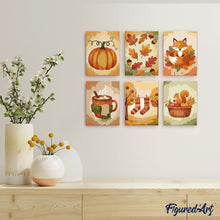 Laden Sie das Bild in den Galerie-Viewer, Mini Malen nach Zahlen 15x20 cm (6 Stück) - Herbst im Wald