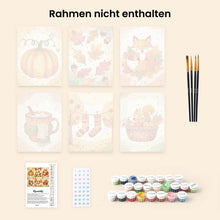 Laden Sie das Bild in den Galerie-Viewer, Mini Malen nach Zahlen 15x20 cm (6 Stück) - Herbst im Wald