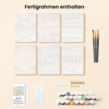 Laden Sie das Bild in den Galerie-Viewer, Mini Malen nach Zahlen 15x20 cm (6 Stück) - Hallo Welt 1