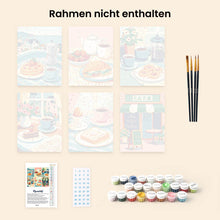 Laden Sie das Bild in den Galerie-Viewer, Mini Malen nach Zahlen 15x20 cm (6 Stück) - Café Genüsse