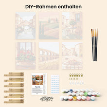 Laden Sie das Bild in den Galerie-Viewer, Mini Malen nach Zahlen 15x20 cm (6 Stück) - Italienische Landschaft