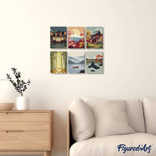 Laden Sie das Bild in den Galerie-Viewer, Mini Malen nach Zahlen 15x20 cm (6 Stück) - Zen Landschaften