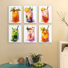 Laden Sie das Bild in den Galerie-Viewer, Mini Malen nach Zahlen 15x20cm (6 Stück) - Fruchtige Getränke im Einmachglas
