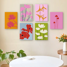 Laden Sie das Bild in den Galerie-Viewer, Mini Malen nach Zahlen 15x20cm (6 Stück) - Moderne Blumenmotive