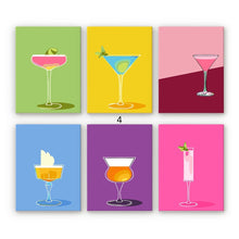 Laden Sie das Bild in den Galerie-Viewer, Malen nach Zahlen – 6-Leinwand-Set | Stilvolle Cocktailgläser Figured'Art