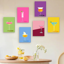 Laden Sie das Bild in den Galerie-Viewer, Mini Malen nach Zahlen 15x20cm (6 Stück) - Stilvolle Cocktailgläser