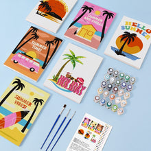 Laden Sie das Bild in den Galerie-Viewer, Mini Malen nach Zahlen 15x20cm (6 Stück) - Sommer-Strand-Poster