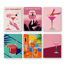 Laden Sie das Bild in den Galerie-Viewer, Malen nach Zahlen – 6-Leinwand-Set | Schicke Cocktail-Poster Figured'Art