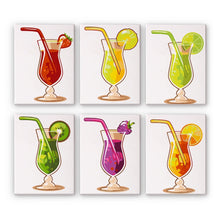 Laden Sie das Bild in den Galerie-Viewer, Malen nach Zahlen – 6-Leinwand-Set | Frucht-Cocktails Figured'Art