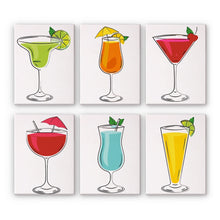 Laden Sie das Bild in den Galerie-Viewer, Malen nach Zahlen – 6-Leinwand-Set | Klassische Cocktails Figured'Art