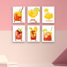 Laden Sie das Bild in den Galerie-Viewer, Mini Malen nach Zahlen 15x20cm (6 Stück) - Tropische Cocktails