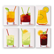 Laden Sie das Bild in den Galerie-Viewer, Malen nach Zahlen – 6-Leinwand-Set | Sommerliche Bunte Cocktails Figured'Art