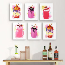Laden Sie das Bild in den Galerie-Viewer, Mini Malen nach Zahlen 15x20cm (6 Stück) - Milchshakes