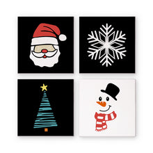 Laden Sie das Bild in den Galerie-Viewer, Mini Malen nach Zahlen 15x15cm (4 Stück) - Klassische Weihnachtssymbole 1 Figured'Art