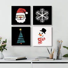Laden Sie das Bild in den Galerie-Viewer, Mini Malen nach Zahlen 15x15cm (4 Stück) - Klassische Weihnachtssymbole 1