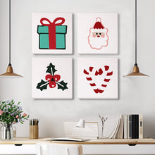 Laden Sie das Bild in den Galerie-Viewer, Mini Malen nach Zahlen 15x15cm (4 Stück) - Klassische Weihnachtssymbole 2