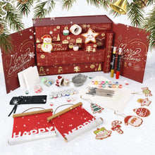 Laden Sie das Bild in den Galerie-Viewer, Malen nach Zahlen Adventskalender 2025 - Frohe Weihnachten (Rot - 12 Türchen) Figured'Art