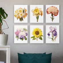 Laden Sie das Bild in den Galerie-Viewer, Mini Malen nach Zahlen 15x20cm (6 Stück) - Blumenreise