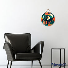 Laden Sie das Bild in den Galerie-Viewer, Malen nach Zahlen auf Holzscheibe - Abstrakter Art-Deco-Elefant