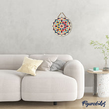 Laden Sie das Bild in den Galerie-Viewer, Malen nach Zahlen auf Holzscheibe - Blumenmandala