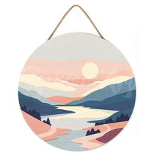 Laden Sie das Bild in den Galerie-Viewer, Malen nach Zahlen auf Holzscheibe - Pastell-Sonnenaufgang