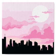Laden Sie das Bild in den Galerie-Viewer, Mini Malen nach Zahlen mit Rahmen - New York unter einem rosa Himmel