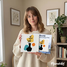 Laden Sie das Bild in den Galerie-Viewer, Mini Malen nach Zahlen mit Rahmen - Schwarze Pflanze und Vase
