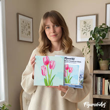 Laden Sie das Bild in den Galerie-Viewer, Mini Malen nach Zahlen mit Rahmen - Tulpen und blauer Himmel