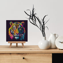 Laden Sie das Bild in den Galerie-Viewer, Mini Malen nach Zahlen mit Rahmen - Abstrakter Pop Art Tiger