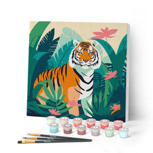 Laden Sie das Bild in den Galerie-Viewer, Mini Malen nach Zahlen mit Rahmen - Tropischer Bengal-Tiger