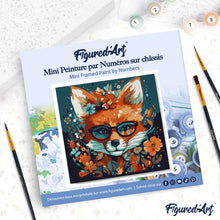 Laden Sie das Bild in den Galerie-Viewer, Mini Malen nach Zahlen mit Rahmen - Fantasie Fuchs mit Blumen