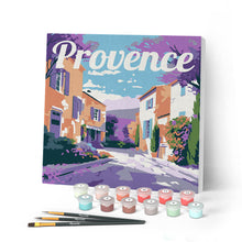 Laden Sie das Bild in den Galerie-Viewer, Mini Malen nach Zahlen mit Rahmen - Reiseplakat Provence Frühling