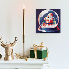 Laden Sie das Bild in den Galerie-Viewer, Mini Malen nach Zahlen mit Rahmen - Weihnachtsmann in Schneekugel