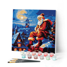 Laden Sie das Bild in den Galerie-Viewer, Mini Malen nach Zahlen mit Rahmen - Weihnachtsmann und der Nachthimmel