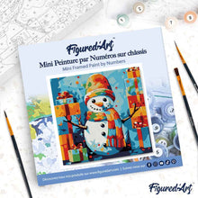 Laden Sie das Bild in den Galerie-Viewer, Mini Malen nach Zahlen mit Rahmen - Schneemann und Geschenke 2