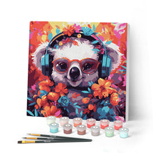 Laden Sie das Bild in den Galerie-Viewer, Mini Malen nach Zahlen mit Rahmen - Fantasie-Koala und Blumen
