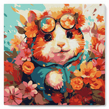 Laden Sie das Bild in den Galerie-Viewer, Mini Malen nach Zahlen mit Rahmen - Fantasie-Hamster und Blumen
