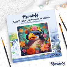 Laden Sie das Bild in den Galerie-Viewer, Mini Malen nach Zahlen mit Rahmen - Fantasie-Vogel und Blumen